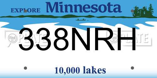 338NRH Minnesota License Plate