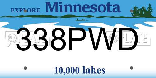 338PWD Minnesota License Plate