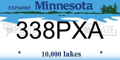 338PXA Minnesota License Plate