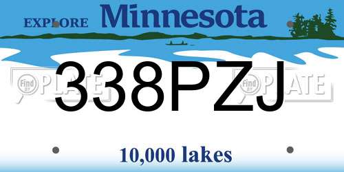 338PZJ Minnesota License Plate