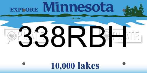 338RBH Minnesota License Plate