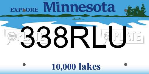 338RLU Minnesota License Plate