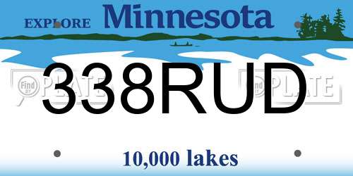 338RUD Minnesota License Plate