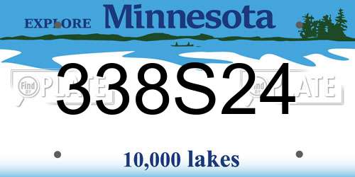338S24 Minnesota License Plate