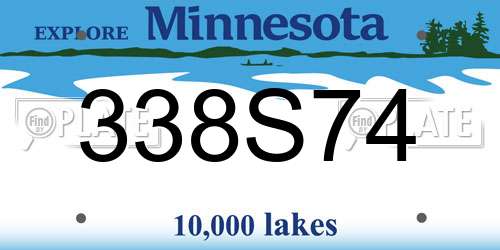 338S74 Minnesota License Plate
