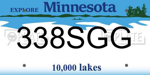 338SGG Minnesota License Plate
