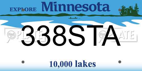 338STA Minnesota License Plate