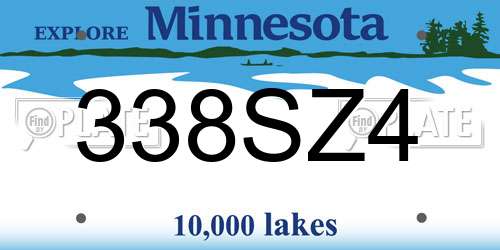 338SZ4 Minnesota License Plate