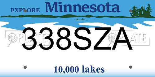 338SZA Minnesota License Plate
