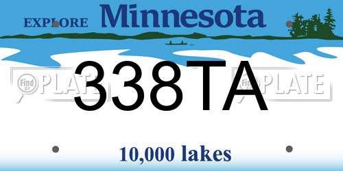 338TA Minnesota License Plate