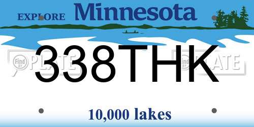 338THK Minnesota License Plate