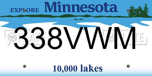 338VWM Minnesota License Plate