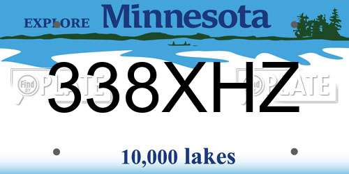 338XHZ Minnesota License Plate