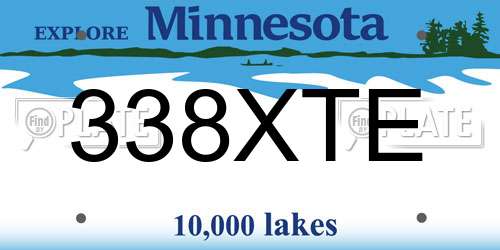 338XTE Minnesota License Plate