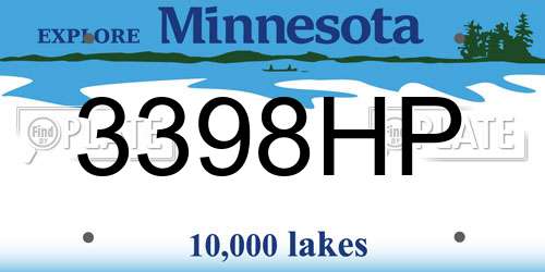 3398HP Minnesota License Plate