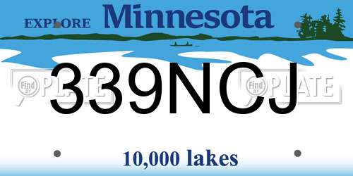 339NCJ Minnesota License Plate
