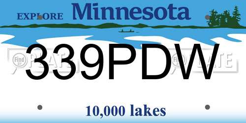339PDW Minnesota License Plate