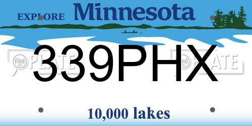 339PHX Minnesota License Plate