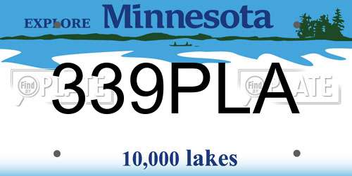 339PLA Minnesota License Plate