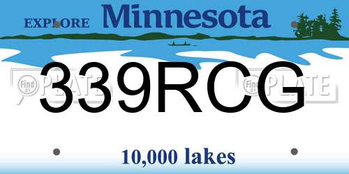 339RCG Minnesota License Plate