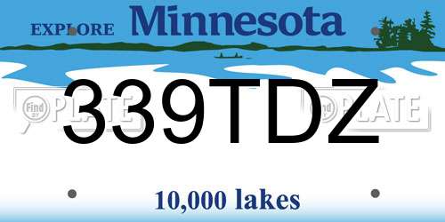 339TDZ Minnesota License Plate