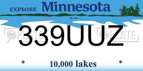 339UUZ Minnesota License Plate
