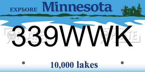 339WWK Minnesota License Plate