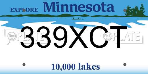 339XCT Minnesota License Plate