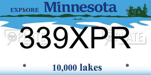 339XPR Minnesota License Plate