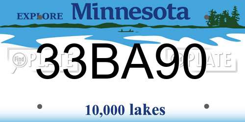 33BA90 Minnesota License Plate