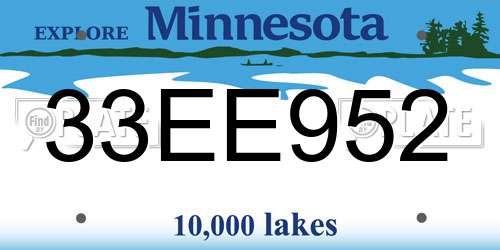 33EE952 Minnesota License Plate