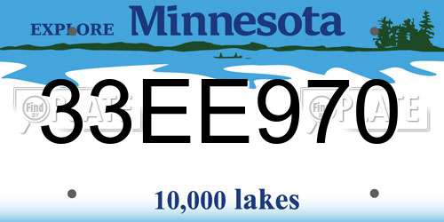 33EE970 Minnesota License Plate