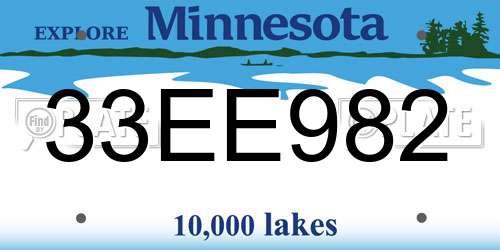 33EE982 Minnesota License Plate