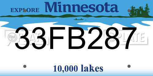 33FB287 Minnesota License Plate