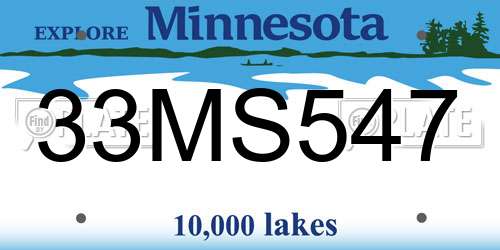 33MS547 Minnesota License Plate