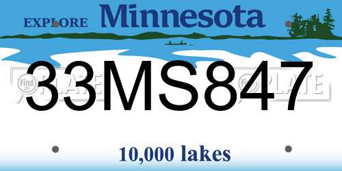 33MS847 Minnesota License Plate
