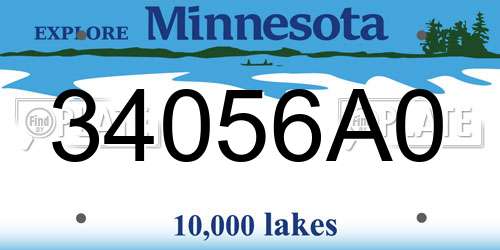 34056A0 Minnesota License Plate