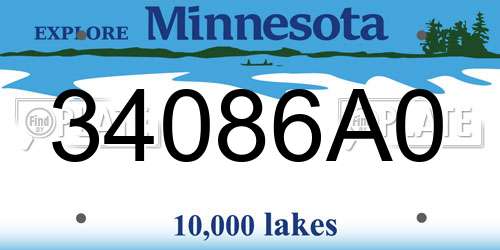 34086A0 Minnesota License Plate