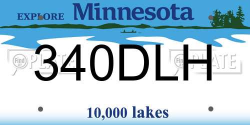 340DLH Minnesota License Plate
