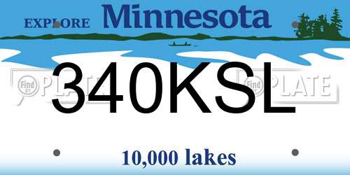 340KSL Minnesota License Plate