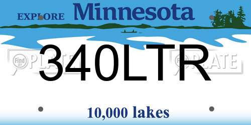 340LTR Minnesota License Plate