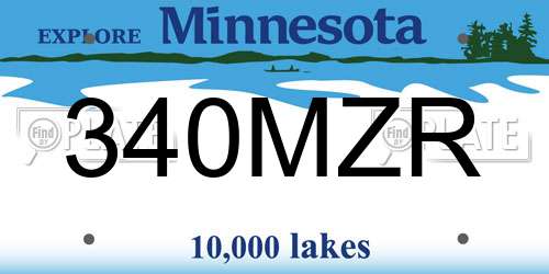 340MZR Minnesota License Plate