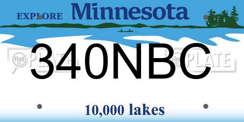 340NBC Minnesota License Plate