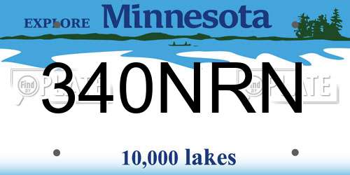 340NRN Minnesota License Plate
