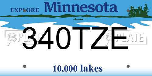 340TZE Minnesota License Plate