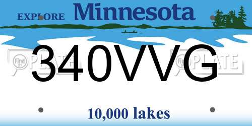 340VVG Minnesota License Plate