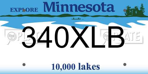 340XLB Minnesota License Plate
