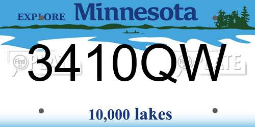 3410QW Minnesota License Plate