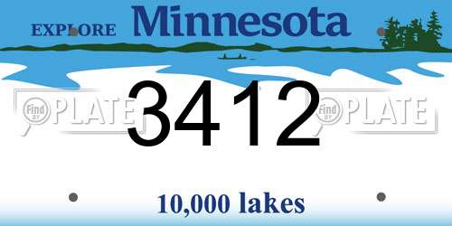 3412 Minnesota License Plate