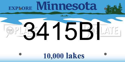 3415BI Minnesota License Plate